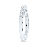 10kt White Gold Womens Round Diamond Illusion-set Band 1/20 Cttw