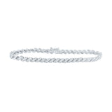 10kt White Gold Womens Round Diamond Tennis Bracelet 1-1/4 Cttw