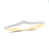 10kt Yellow Gold Womens Round Diamond Chevron Stackable Band Ring 1/6 Cttw