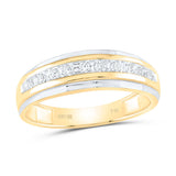 10kt Two-tone Gold Mens Round Diamond Wedding Band Ring 1/4 Cttw