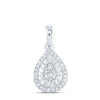 Sterling Silver Womens Round Diamond Teardrop Pendant 1/8 Cttw