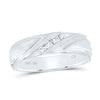 10kt White Gold Mens Round Diamond Wedding Channel Set Band Ring 1/6 Cttw