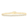 10kt Yellow Gold Mens Round Diamond Curb Link Link Bracelet 3 Cttw