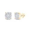 10kt Yellow Gold Womens Round Diamond Cluster Earrings 1/2 Cttw NICOLE'S DREAM COLLECTION