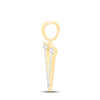 10kt Yellow Gold Womens Round Diamond Initial V Letter Pendant 1/20 Cttw