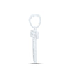 10kt White Gold Womens Round Diamond Initial T Letter Pendant 1/20 Cttw