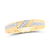 14kt Yellow Gold His Hers Round Diamond Cluster Matching Wedding Set 1/2 Cttw