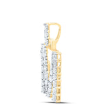 10kt Yellow Gold Womens Round Diamond M Initial Letter Pendant 1/6 Cttw