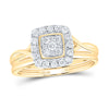 10kt Yellow Gold Round Diamond Bridal Wedding Ring Band Set 1/3 Cttw