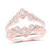 10kt Rose Gold Womens Round Diamond Wrap Enhancer Wedding Band 1/2 Cttw