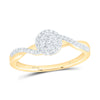 14kt Yellow Gold Womens Round Diamond Twist Cluster Ring 1/5 Cttw