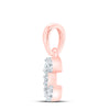 10kt Rose Gold Womens Round Diamond C Initial Letter Pendant .03 Cttw