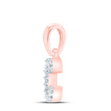 10kt Rose Gold Womens Round Diamond C Initial Letter Pendant .03 Cttw