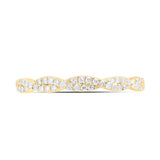 14kt Yellow Gold Womens Round Diamond Twist Stackable Band Ring 1/4 Cttw