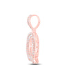 10kt Rose Gold Mens Baguette Diamond Q Initial Letter Pendant 1/2 Cttw