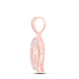 10kt Rose Gold Mens Baguette Diamond Q Initial Letter Pendant 1/2 Cttw