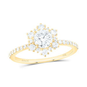 14kt Yellow Gold Round Diamond Solitaire Bridal Wedding Engagement Ring 1 Cttw