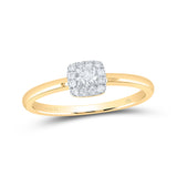 10kt Yellow Gold Womens Round Diamond Solitaire Stackable Band Ring 1/5 Cttw