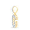 10kt Yellow Gold Mens Baguette Diamond G Initial Letter Pendant 1/2 Cttw