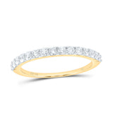 14kt Yellow Gold Womens Round Diamond Wedding Anniversary Band 1/2 Cttw