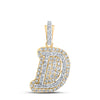 10kt Yellow Gold Womens Round Diamond D Initial Letter Pendant 1/5 Cttw