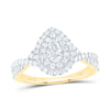 14kt Yellow Gold Pear Diamond Tear Halo Bridal Wedding Engagement Ring 1 Cttw