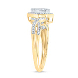 10kt Yellow Gold Womens Round Diamond Oval Cluster Ring 1/4 Cttw