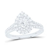 14kt White Gold Pear Diamond Halo Bridal Wedding Engagement Ring 1 Cttw
