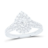 14kt White Gold Pear Diamond Halo Bridal Wedding Engagement Ring 1 Cttw