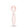 10kt Rose Gold Womens Round Diamond Initial O Letter Pendant 1/10 Cttw