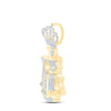 10kt Yellow Gold Mens Round Diamond King Chess Crown Charm Pendant 1-1/2 Cttw
