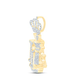 10kt Yellow Gold Mens Round Diamond King Chess Crown Charm Pendant 1-1/2 Cttw