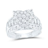 10kt White Gold Round Diamond Heart Bridal Wedding Engagement Ring 2 Cttw