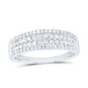 10kt White Gold Womens Round Diamond Pave Band Ring 1/2 Cttw