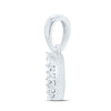 10kt White Gold Womens Round Diamond D Initial Letter Pendant 1/20 Cttw