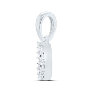 10kt White Gold Womens Round Diamond D Initial Letter Pendant 1/20 Cttw