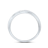 14kt White Gold Mens Round Channel-set Diamond Wedding Anniversary Band Ring 1/4 Cttw