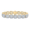 10kt Yellow Gold Womens Round Diamond Square Link Bracelet 9-7/8 Cttw