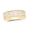 14kt Yellow Gold Womens Round Diamond Fashion Anniversary Ring 3/8 Cttw