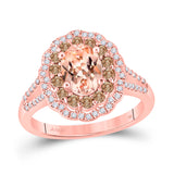 10kt Rose Gold Round Morganite Solitaire Bridal Wedding Engagement Ring 1-3/8 Cttw