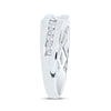 10kt White Gold Mens Round Diamond Solitaire Band Ring 1/2 Cttw