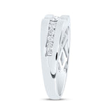 10kt White Gold Mens Round Diamond Solitaire Band Ring 1/2 Cttw