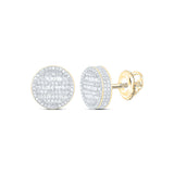 10kt Yellow Gold Baguette Diamond Circle Earrings 1 Cttw
