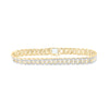 10kt Yellow Gold Mens Round Diamond Cuban Link Bracelet 1-3/4 Cttw