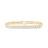 10kt Yellow Gold Mens Round Diamond Cuban Link Bracelet 1-3/4 Cttw