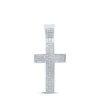 10kt White Gold Mens Round Diamond Cross Charm Pendant 1/2 Cttw