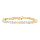 10kt Yellow Gold Womens Round Diamond Tennis Bracelet 1/2 Cttw