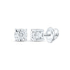 10kt White Gold Womens Round Diamond Solitaire Earrings 1/10 Cttw