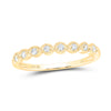 10kt Yellow Gold Womens Round Diamond Stackable Band Ring 1/10 Cttw