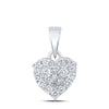 10kt Yellow Gold Womens Round Diamond Heart Pendant 1/4 Cttw